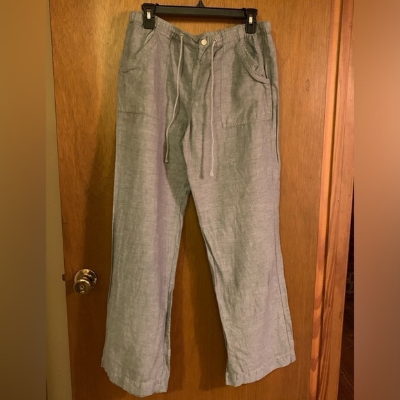 New York and Company Streetwear Grey linen pants size Medium EUC - Picture 1 of 3